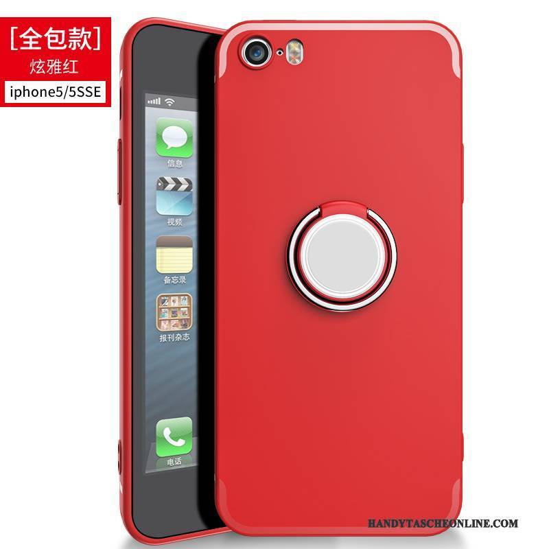 Hülle iPhone 5/5s Weiche Handyhüllen Anti-sturz, Case iPhone 5/5s Silikon Rot Nubuck