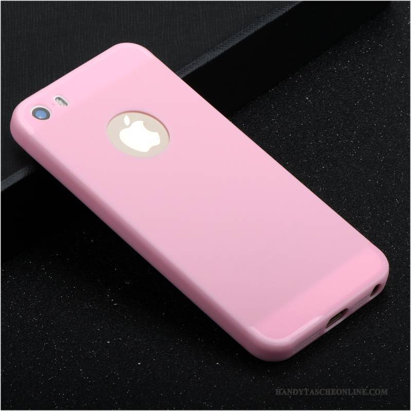 Hülle iPhone 5/5s Weiche Handyhüllen Schlank, Case iPhone 5/5s Silikon Rosa Nubuck