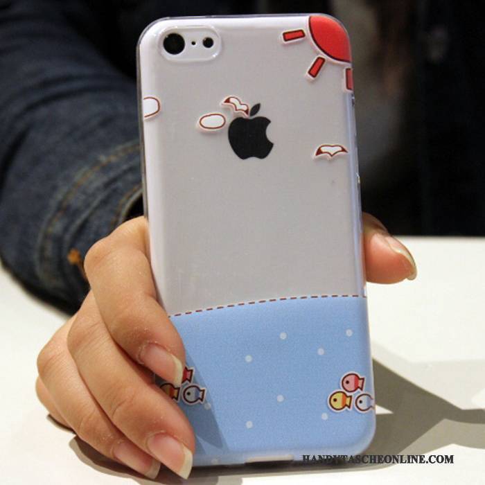 Hülle iPhone 5c Farbe Handyhüllen Anti-sturz, Case iPhone 5c Karikatur Trend Blau