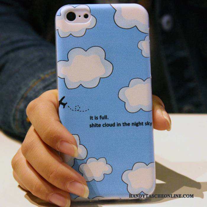 Hülle iPhone 5c Farbe Handyhüllen Anti-sturz, Case iPhone 5c Karikatur Trend Blau