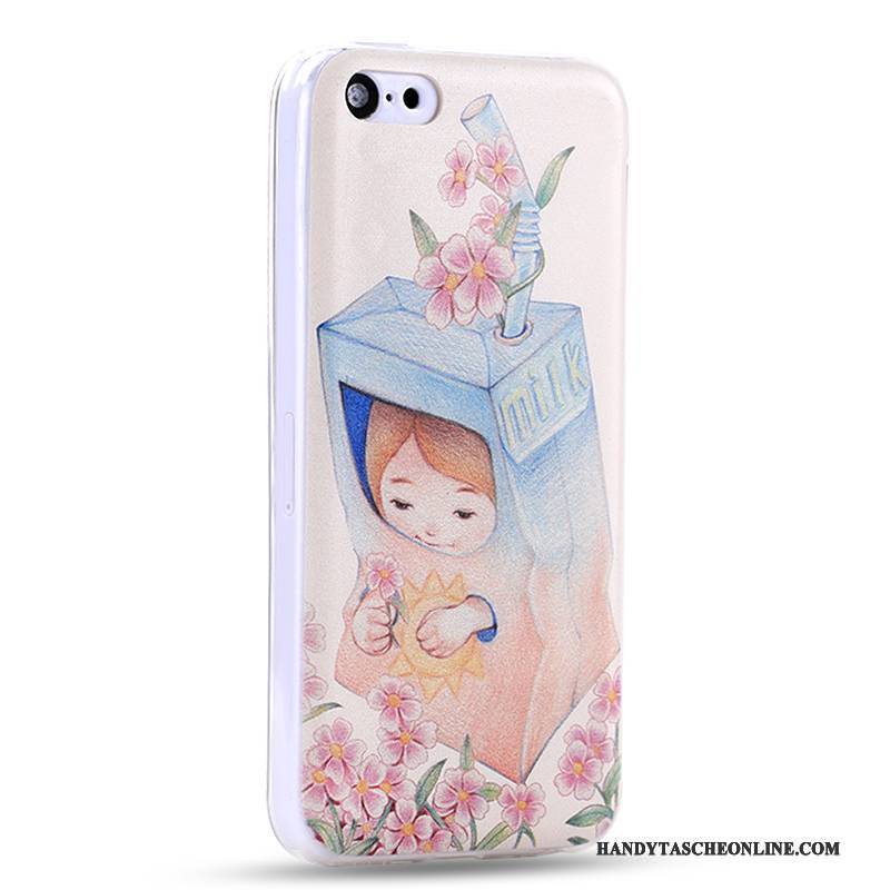 Hülle iPhone 5c Karikatur Handyhüllen Anti-sturz, Case iPhone 5c Silikon Hellblau