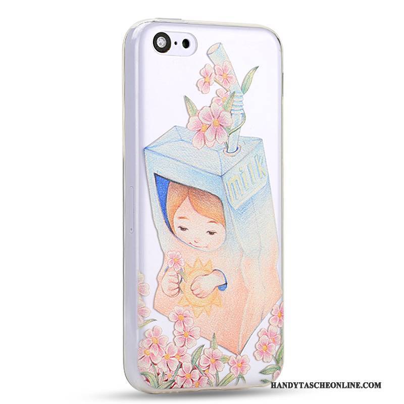 Hülle iPhone 5c Karikatur Handyhüllen Anti-sturz, Case iPhone 5c Silikon Hellblau