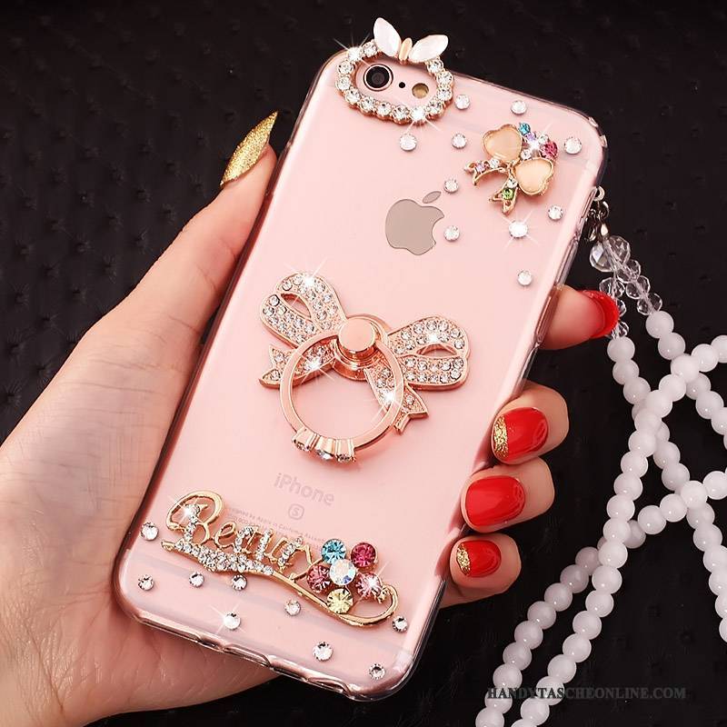 Hülle iPhone 5c Schutz Ring Hängende Verzierungen, Case iPhone 5c Kreativ Rosa Handyhüllen