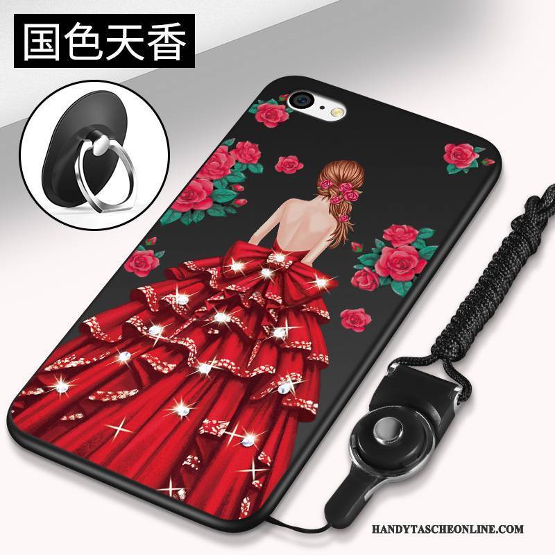 Hülle iPhone 5c Silikon Rot Anti-sturz, Case iPhone 5c Taschen Handyhüllen Schwarz