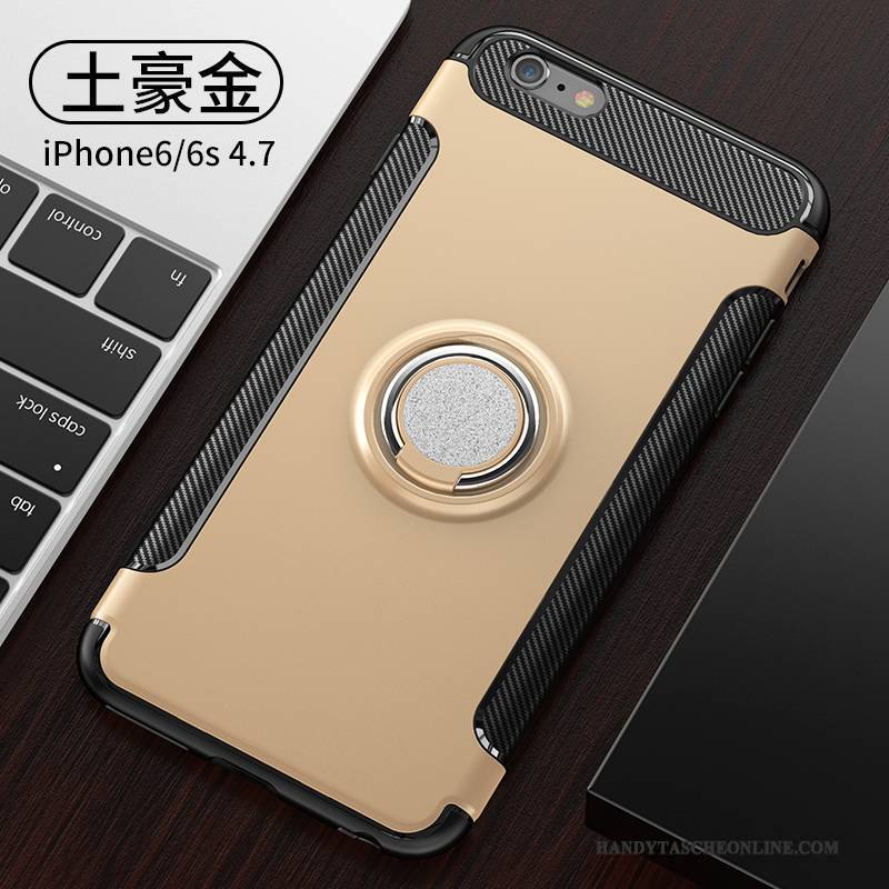 Hülle iPhone 6/6s Halterung Trendmarke Ring, Case iPhone 6/6s Silikon Anti-sturz Gold