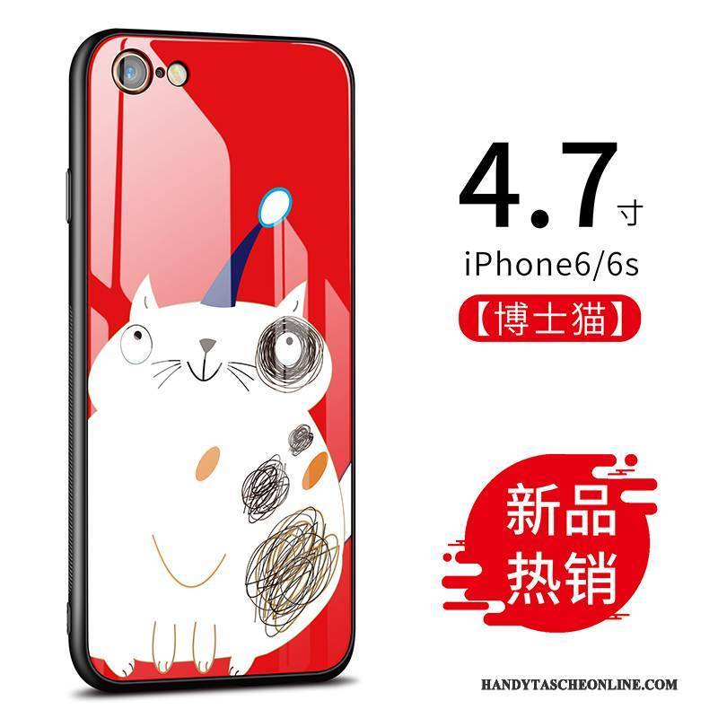 Hülle iPhone 6/6s Karikatur Anti-sturz Handyhüllen, Case iPhone 6/6s Kreativ Glas Rot