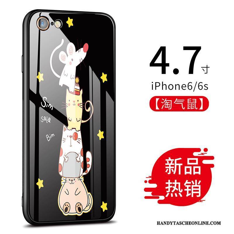 Hülle iPhone 6/6s Karikatur Anti-sturz Handyhüllen, Case iPhone 6/6s Kreativ Glas Rot