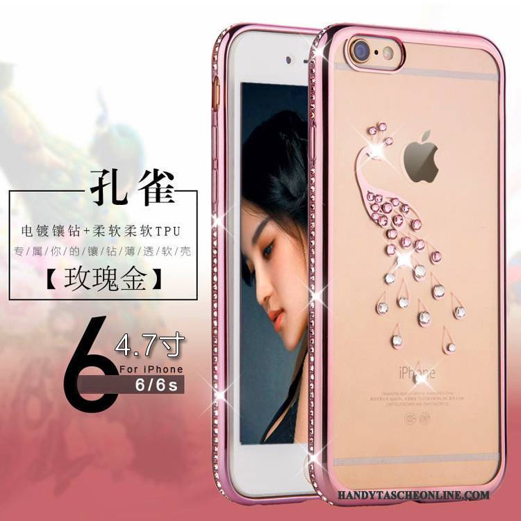 Hülle iPhone 6/6s Luxus Transparent Handyhüllen, Case iPhone 6/6s Silikon Rosa Einfach