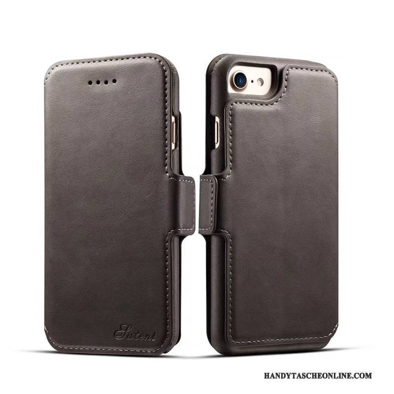 Hülle iPhone 6/6s Plus Folio Karte Braun, Case iPhone 6/6s Plus Lederhülle Trend Handyhüllen