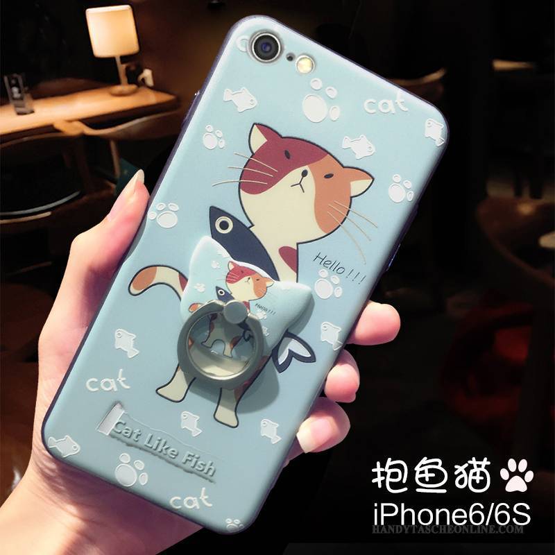 Hülle iPhone 6/6s Plus Karikatur Blau Trendmarke, Case iPhone 6/6s Plus Kreativ Frisch Nette