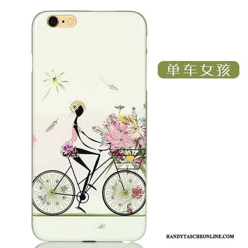 Hülle iPhone 6/6s Plus Karikatur Nette Nubuck, Case iPhone 6/6s Plus Strass Lichtfarbe Grün