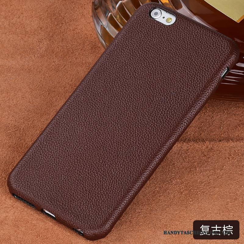 Hülle iPhone 6/6s Plus Lederhülle Angepasst Handyhüllen, Case iPhone 6/6s Plus Taschen Schwarz Anti-sturz