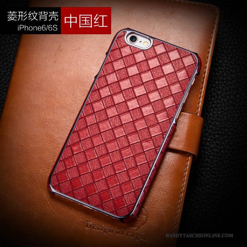 Hülle iPhone 6/6s Plus Luxus Business Anti-sturz, Case iPhone 6/6s Plus Lederhülle Rot Trend