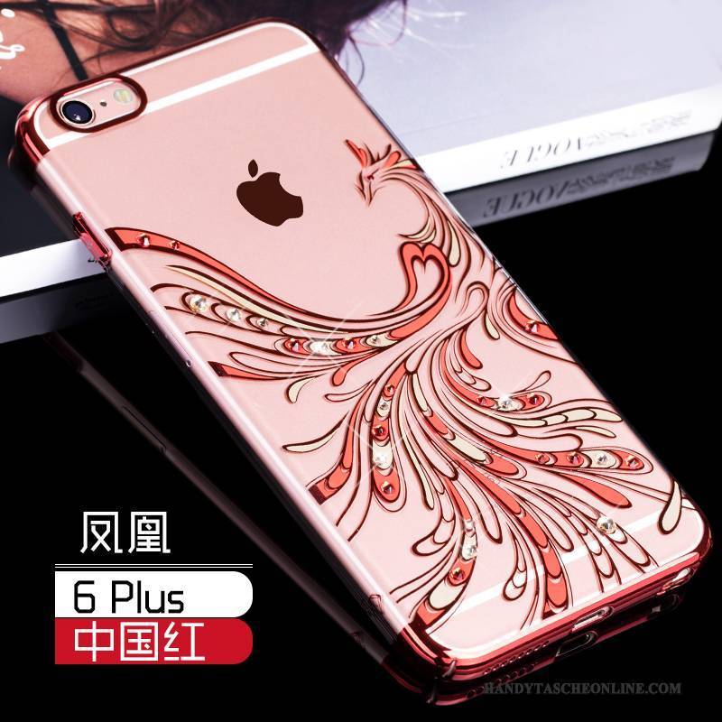 Hülle iPhone 6/6s Plus Luxus Gold Handyhüllen, Case iPhone 6/6s Plus Taschen Transparent Rot