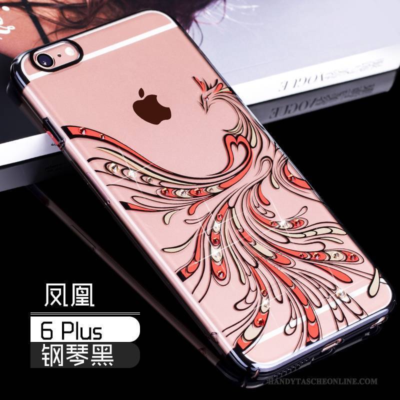 Hülle iPhone 6/6s Plus Luxus Gold Handyhüllen, Case iPhone 6/6s Plus Taschen Transparent Rot