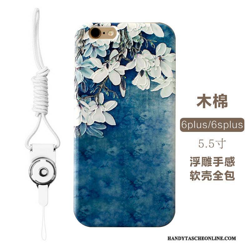 Hülle iPhone 6/6s Plus Prägung Trendmarke Blau, Case iPhone 6/6s Plus Taschen Handyhüllen Anti-sturz