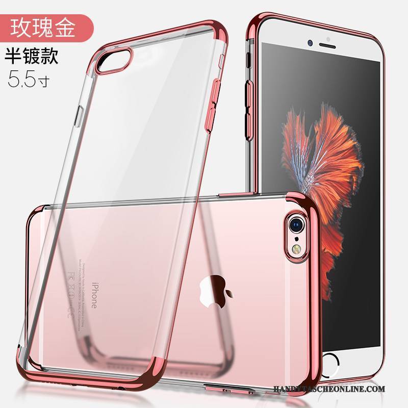 Hülle iPhone 6/6s Plus Silikon Anti-sturz Transparent, Case iPhone 6/6s Plus Rosa Handyhüllen