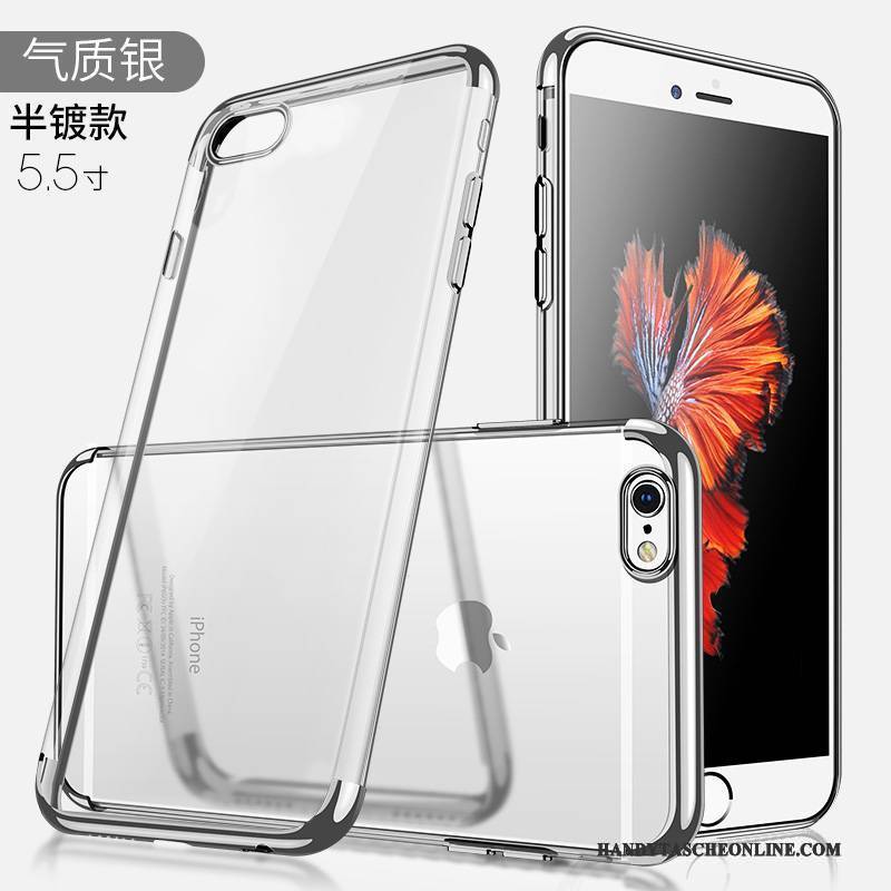 Hülle iPhone 6/6s Plus Silikon Anti-sturz Transparent, Case iPhone 6/6s Plus Rosa Handyhüllen