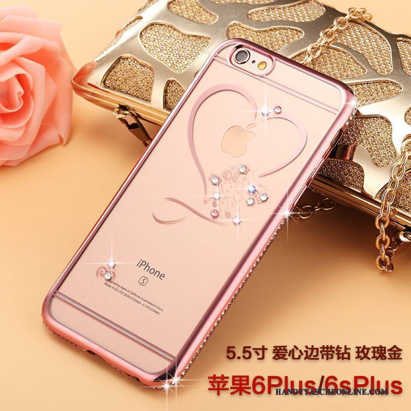 Hülle iPhone 6/6s Plus Silikon Neu Gold, Case iPhone 6/6s Plus Strass Handyhüllen Trendmarke