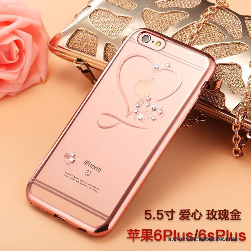 Hülle iPhone 6/6s Plus Silikon Neu Gold, Case iPhone 6/6s Plus Strass Handyhüllen Trendmarke