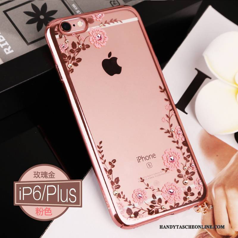 Hülle iPhone 6/6s Plus Strass Elegant Rosa, Case iPhone 6/6s Plus Taschen Handyhüllen Transparent