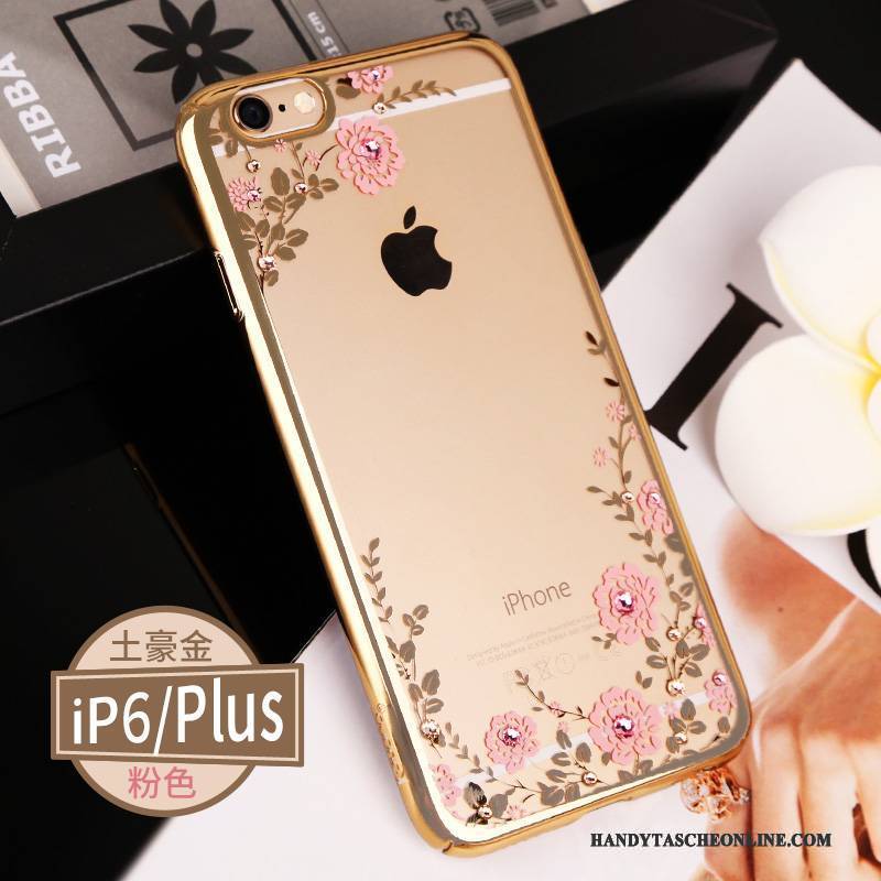 Hülle iPhone 6/6s Plus Strass Elegant Rosa, Case iPhone 6/6s Plus Taschen Handyhüllen Transparent