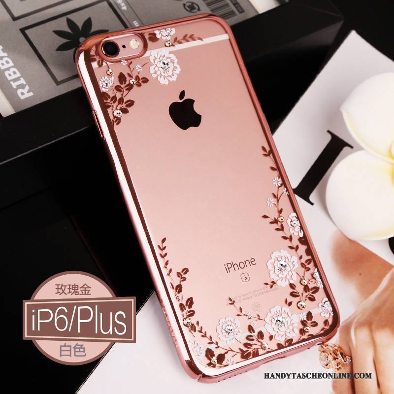 Hülle iPhone 6/6s Plus Strass Elegant Rosa, Case iPhone 6/6s Plus Taschen Handyhüllen Transparent