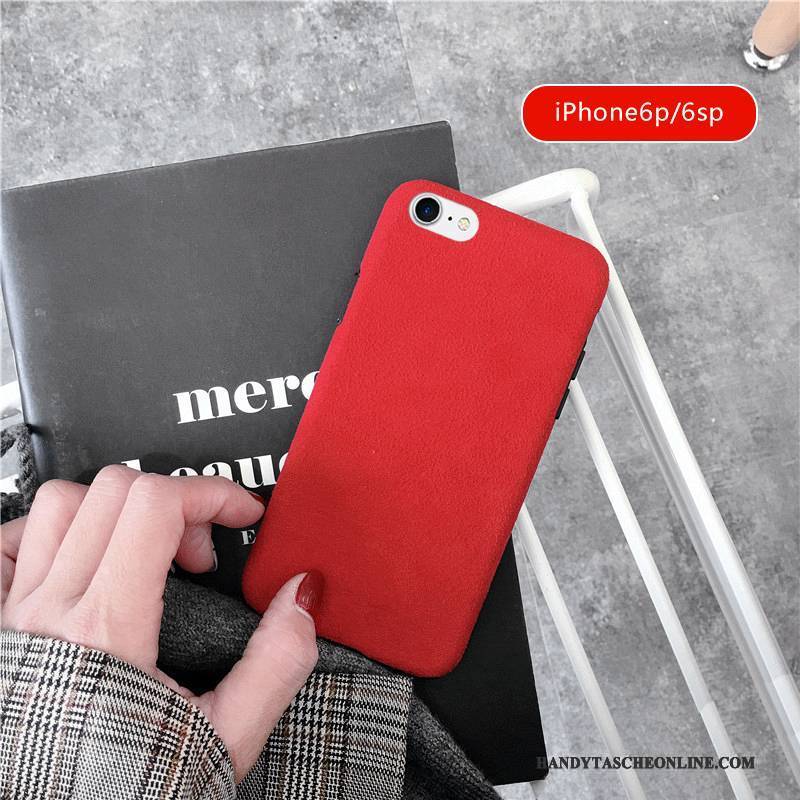 Hülle iPhone 6/6s Plus Taschen Anti-sturz Plüsch, Case iPhone 6/6s Plus Farbe Einfarbig Handyhüllen