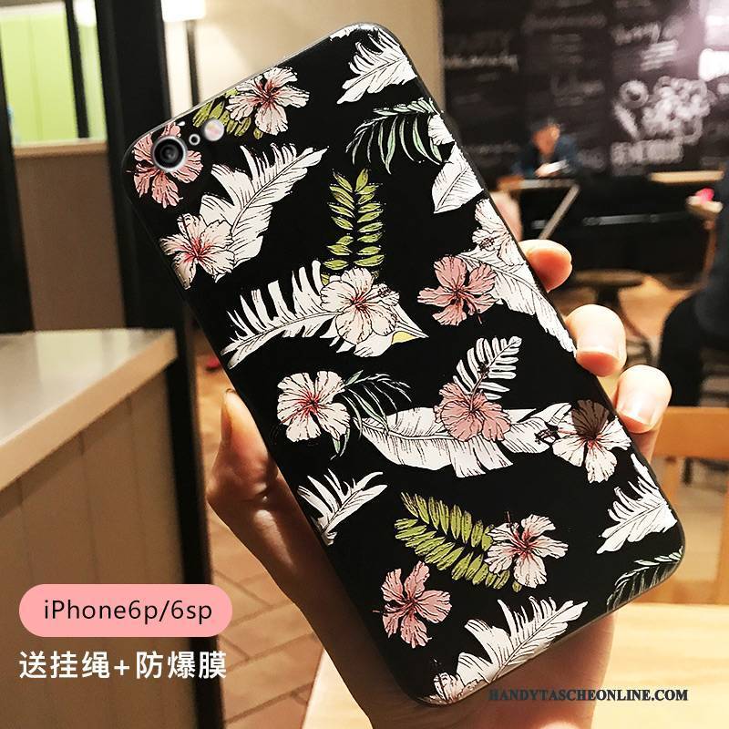 Hülle iPhone 6/6s Plus Taschen Handyhüllen Persönlichkeit, Case iPhone 6/6s Plus Prägung Grün Vogel