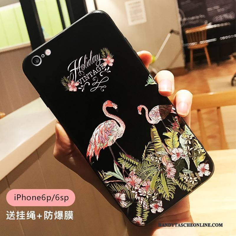 Hülle iPhone 6/6s Plus Taschen Handyhüllen Persönlichkeit, Case iPhone 6/6s Plus Prägung Grün Vogel