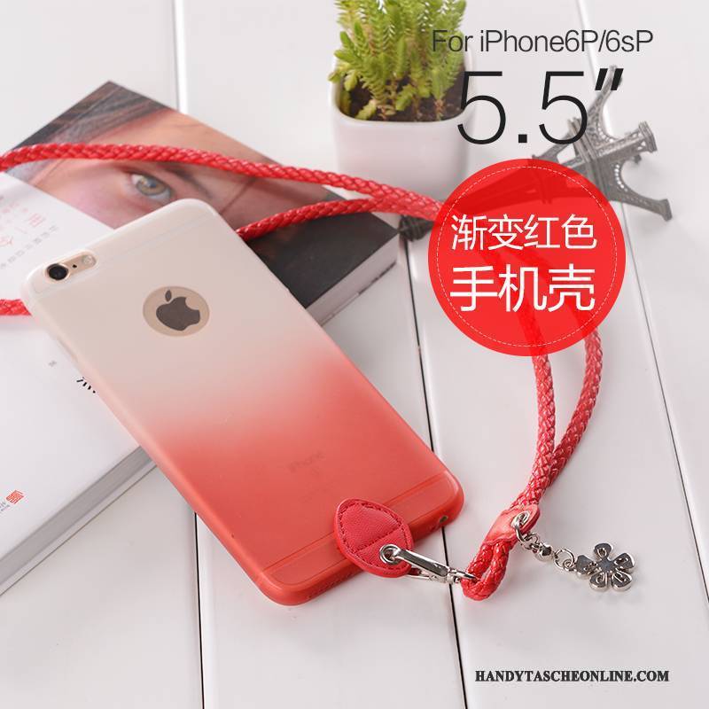 Hülle iPhone 6/6s Plus Taschen Hängender Hals Elegant, Case iPhone 6/6s Plus Hängende Verzierungen Rot