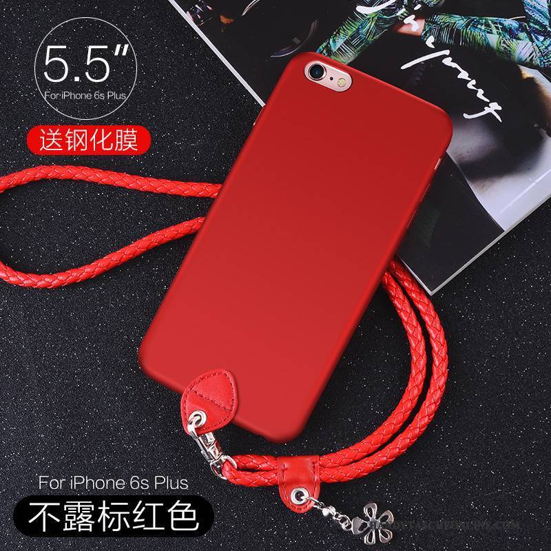 Hülle iPhone 6/6s Plus Taschen Hängender Hals Elegant, Case iPhone 6/6s Plus Hängende Verzierungen Rot