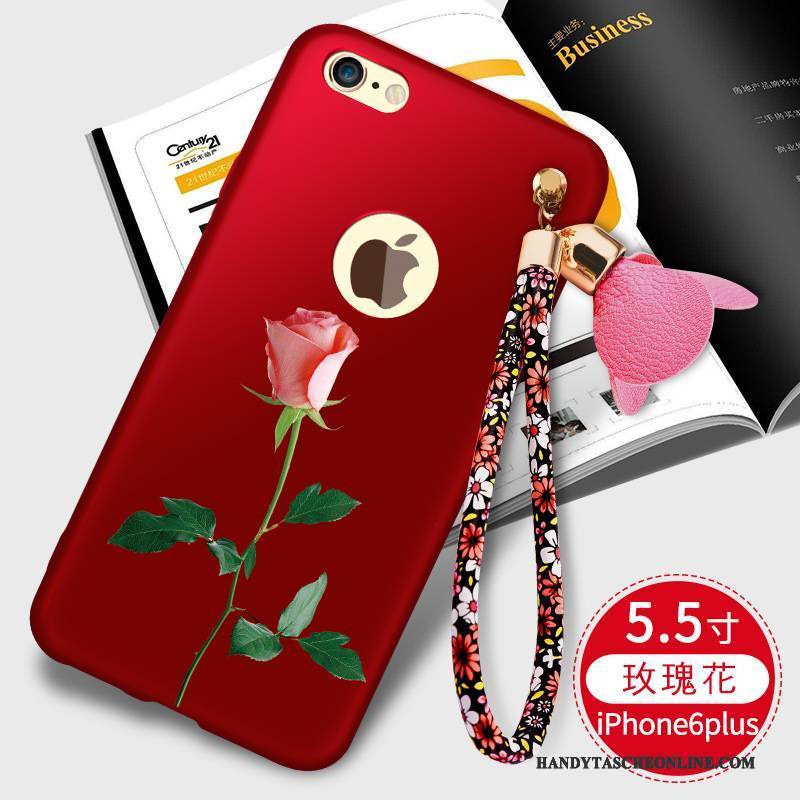 Hülle iPhone 6/6s Plus Taschen Trend Persönlichkeit, Case iPhone 6/6s Plus Silikon Anti-sturz Rot