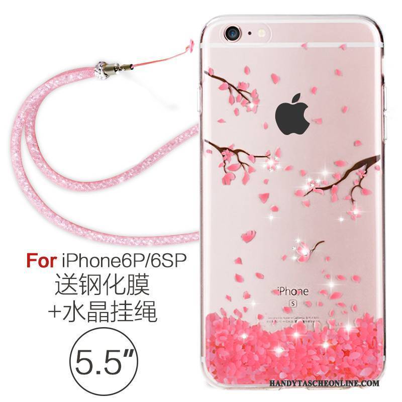 Hülle iPhone 6/6s Plus Weiche Rosa Transparent, Case iPhone 6/6s Plus Silikon Handyhüllen Elegant