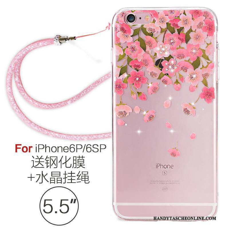 Hülle iPhone 6/6s Plus Weiche Rosa Transparent, Case iPhone 6/6s Plus Silikon Handyhüllen Elegant