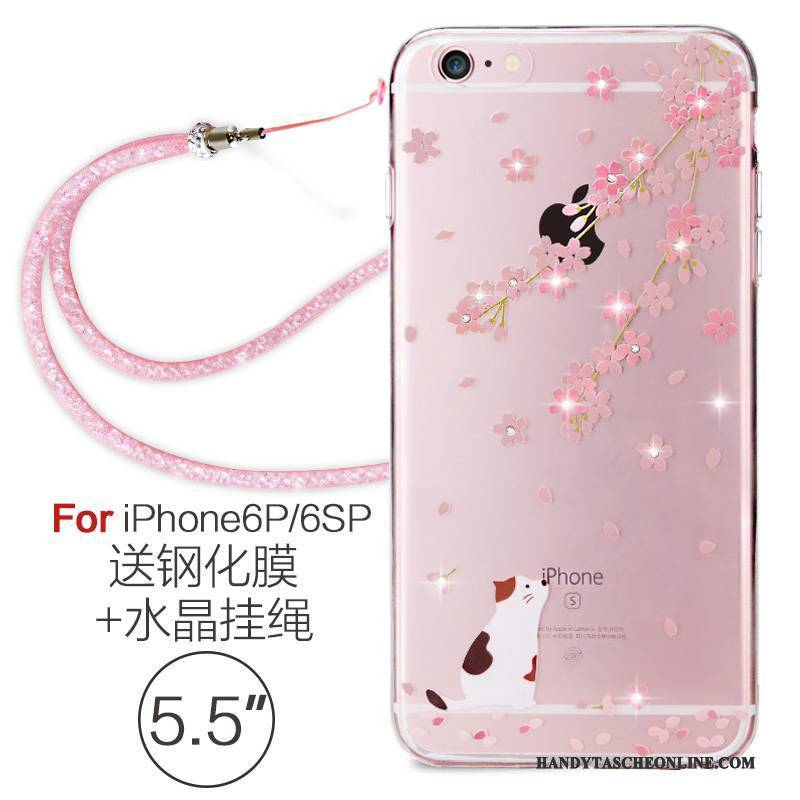 Hülle iPhone 6/6s Plus Weiche Rosa Transparent, Case iPhone 6/6s Plus Silikon Handyhüllen Elegant