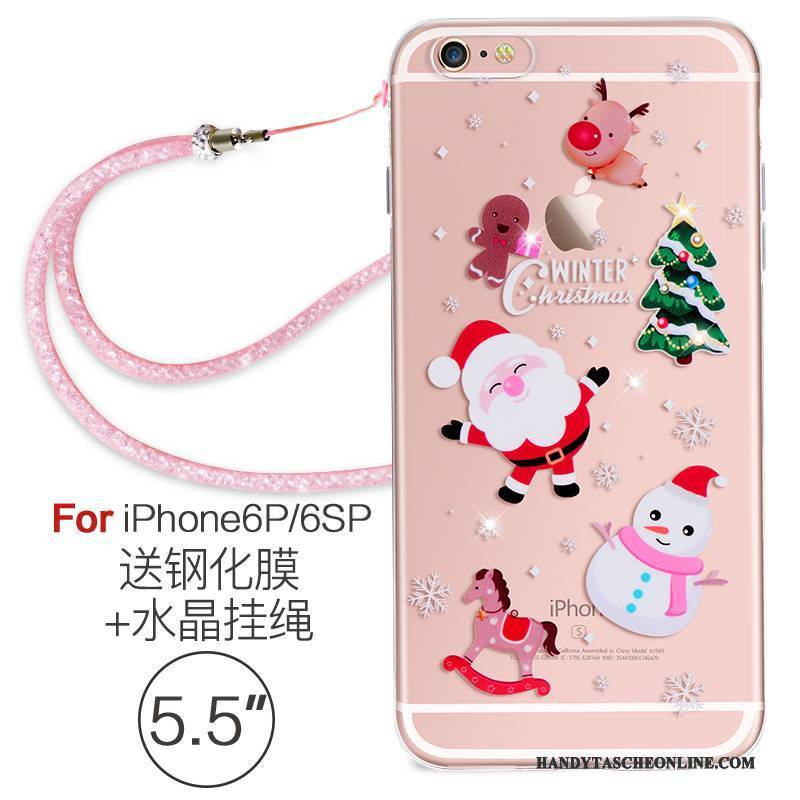 Hülle iPhone 6/6s Plus Weiche Rosa Transparent, Case iPhone 6/6s Plus Silikon Handyhüllen Elegant