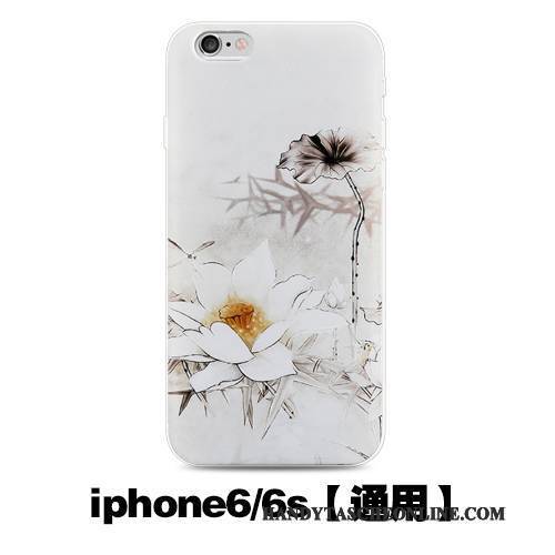 Hülle iPhone 6/6s Prägung Handyhüllen Chinesische Art, Case iPhone 6/6s Weiche Weiß Anti-sturz