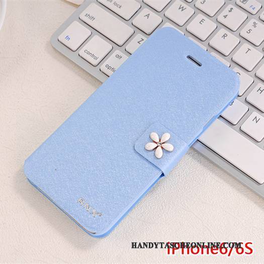 Hülle iPhone 6/6s Schutz Rot Blau, Case iPhone 6/6s Lederhülle Handyhüllen Pulver