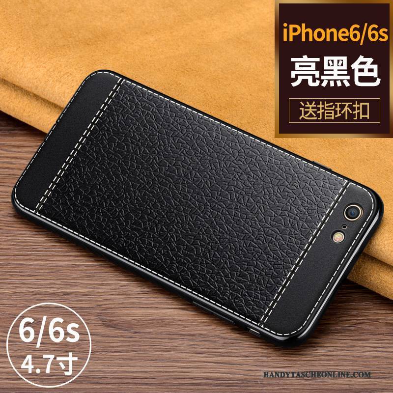 Hülle iPhone 6/6s Silikon Einfach Schwarz, Case iPhone 6/6s Taschen Trend Neu