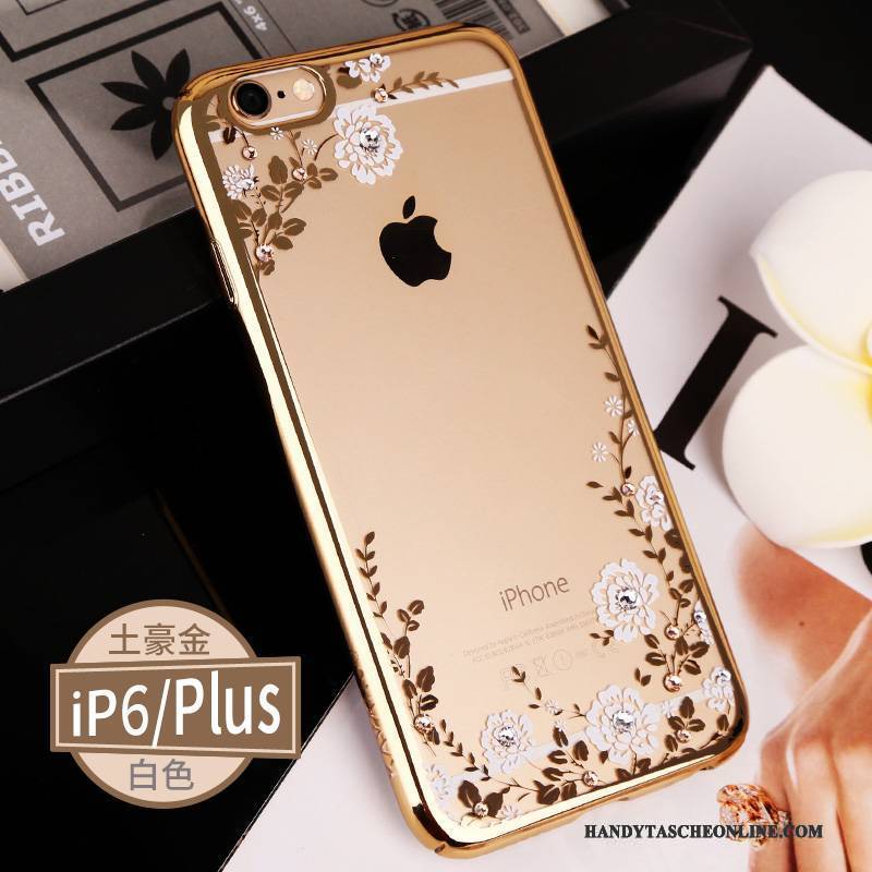 Hülle iPhone 6/6s Strass Handyhüllen Rosa, Case iPhone 6/6s Taschen Gold Elegant