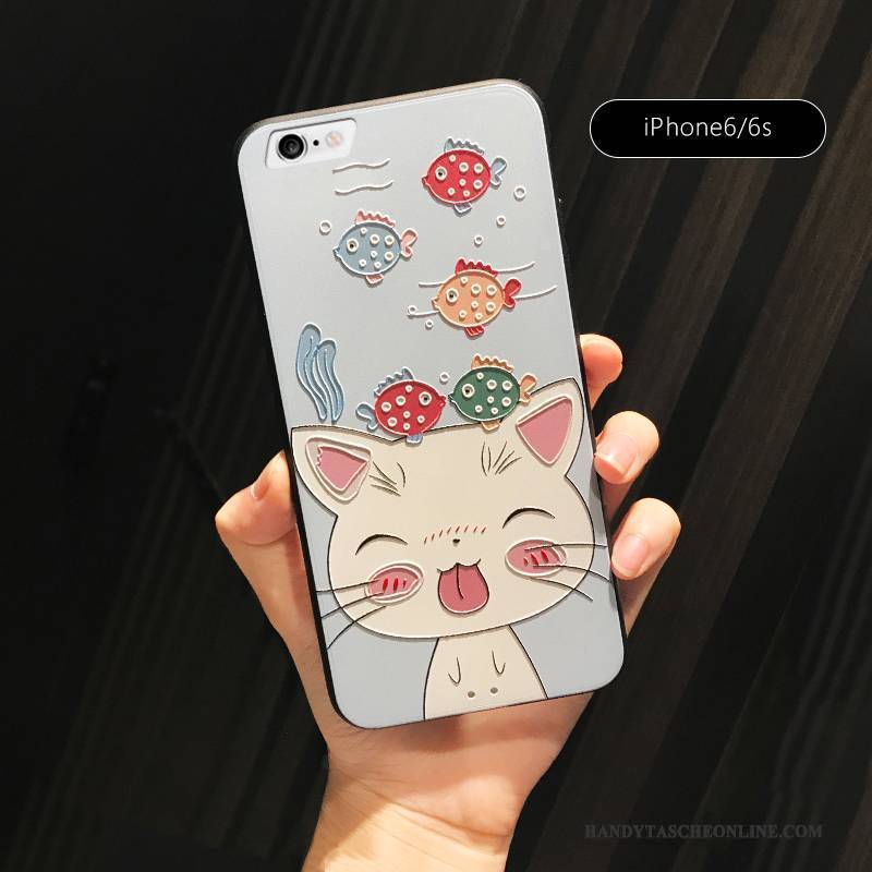 Hülle iPhone 6/6s Taschen Persönlichkeit Katzen, Case iPhone 6/6s Prägung Nette Handyhüllen