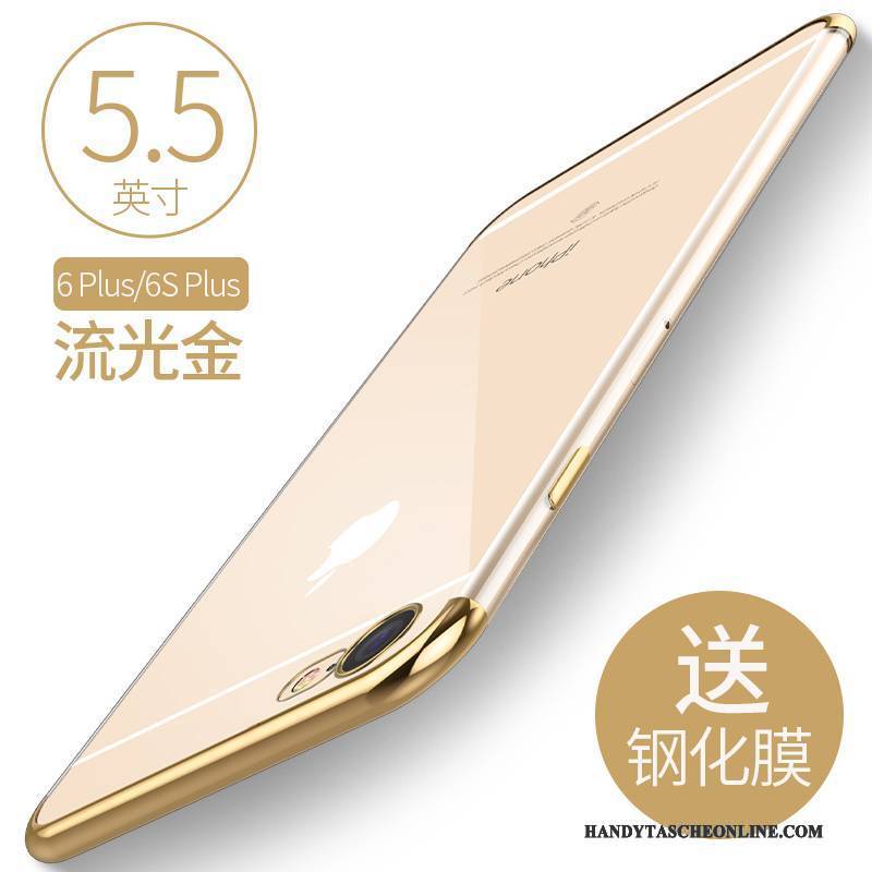 Hülle iPhone 6/6s Taschen Pu Handyhüllen, Case iPhone 6/6s Silikon Transparent Gold