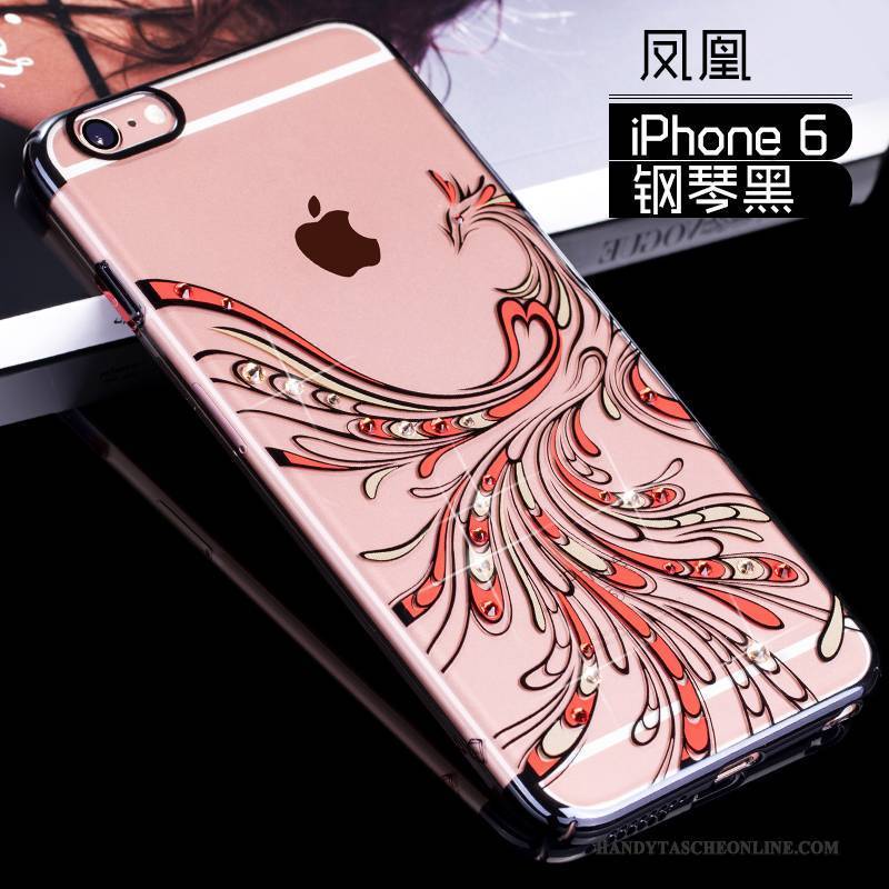 Hülle iPhone 6/6s Taschen Rot Handyhüllen, Case iPhone 6/6s Strass Anti-sturz Transparent