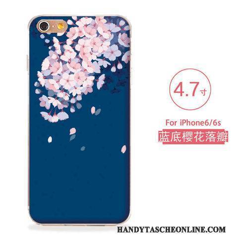 Hülle iPhone 6/6s Weiche Blau Neu, Case iPhone 6/6s Silikon Blumen Handyhüllen