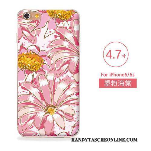 Hülle iPhone 6/6s Weiche Blau Neu, Case iPhone 6/6s Silikon Blumen Handyhüllen