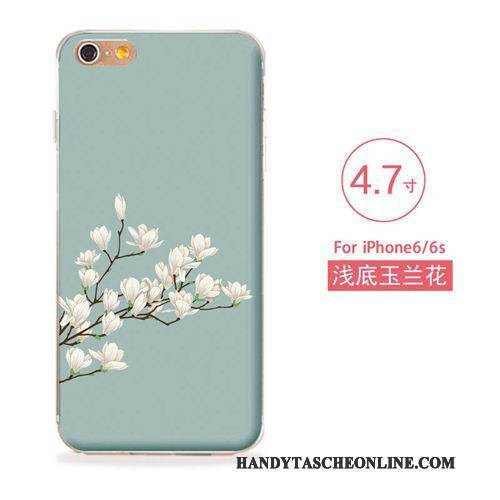 Hülle iPhone 6/6s Weiche Blau Neu, Case iPhone 6/6s Silikon Blumen Handyhüllen