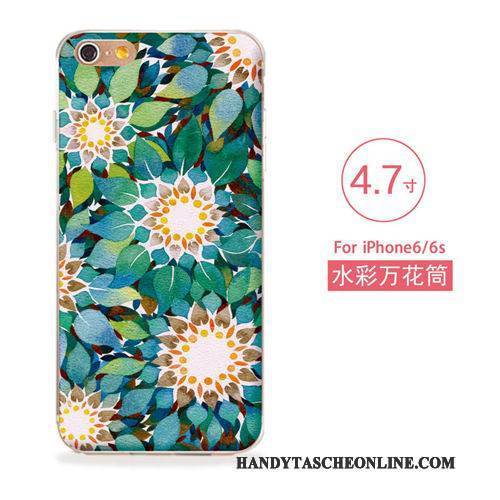 Hülle iPhone 6/6s Weiche Blau Neu, Case iPhone 6/6s Silikon Blumen Handyhüllen