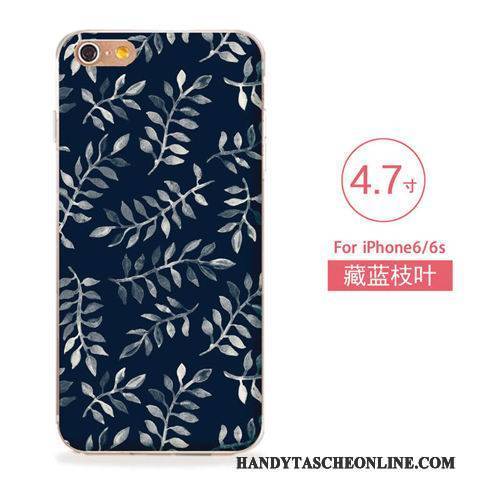 Hülle iPhone 6/6s Weiche Blau Neu, Case iPhone 6/6s Silikon Blumen Handyhüllen