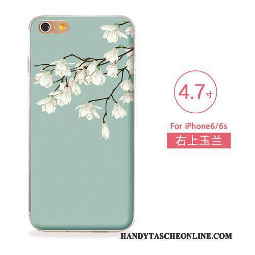 Hülle iPhone 6/6s Weiche Blau Neu, Case iPhone 6/6s Silikon Blumen Handyhüllen